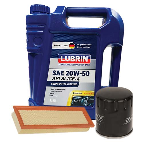 تصویر پک روغن پراید لوبرین (SL 20W50) 3.5L + فیلتر روغن و فیلتر هوا 