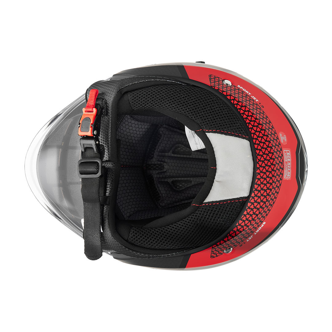 تصویر کلاه کاسکت بدون فک فلش مدل 852 matt red-black سایز L