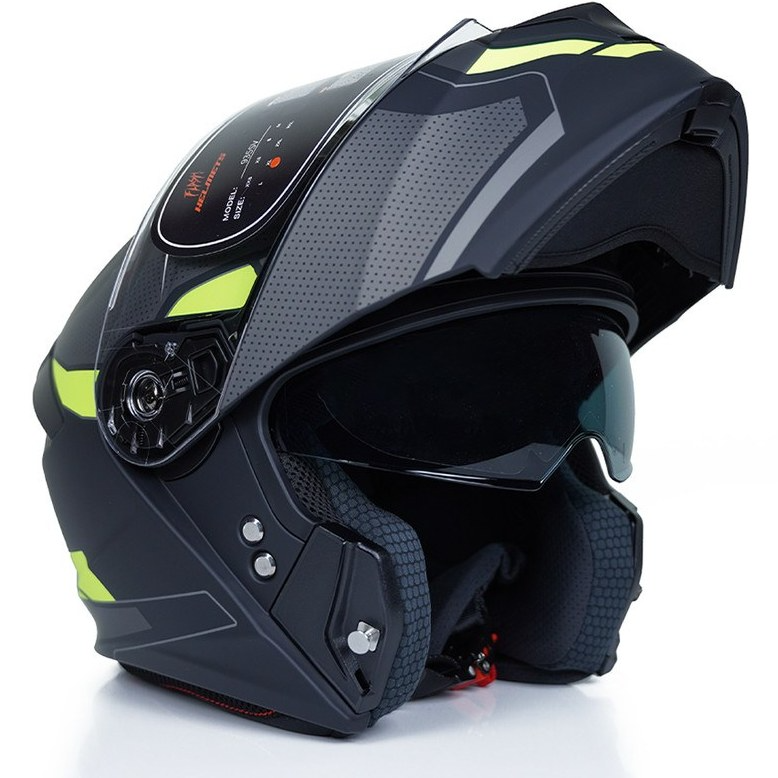تصویر کلاه کاسکت فک متحرک فلش مدل 935SV black-neon yellow سایز L