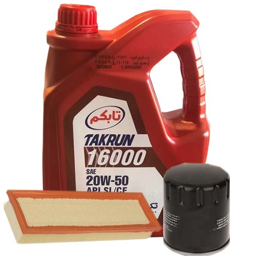 تصویر پک روغن پژو 405 و سمند تکران 16000 (SL 20W50) 4L + فیلتر روغن و فیلتر هوا