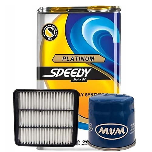 تصویر پک روغن MVM550 پلاتینیوم (SM 10W40) 5 لیتری فلزی + فیلتر روغن و فیلتر هوا