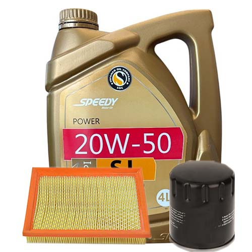 تصویر پک روغن پراید پاور اسپیدی (SJ 20w50) 4L + فیلتر روغن و فیلتر هوا 