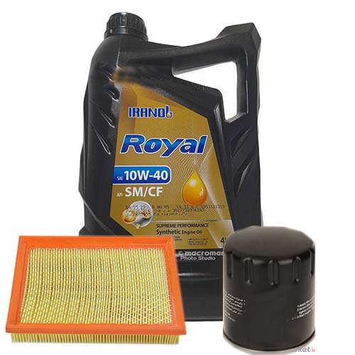 تصویر پک روغن پراید ایرانول رویال (SM 10W40) 4L + فیلتر روغن و فیلتر هوا 