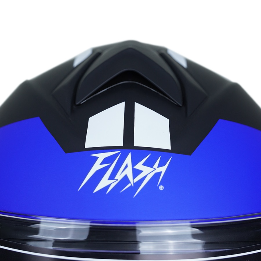 تصویر کلاه کاسکت فک متحرک فلش مدل 935sv blue-white سایز L
