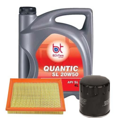 تصویر پک روغن پراید بهتام کوانتیک (SL 20W50) 4L +فیلتر روغن و فیلتر هوا
