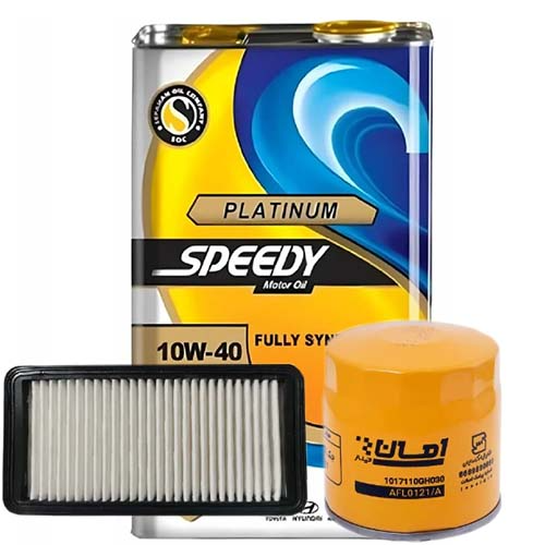 تصویر پک روغن جک J4 پلاتینیوم(SM 10W40) 5 لیتری فلزی + فیلتر روغن و فیلتر هوا