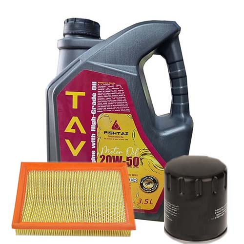 تصویر پک روغن پراید پیشتاز توان (SJ 20W50) 3.5L + فیلتر روغن و فیلتر هوا