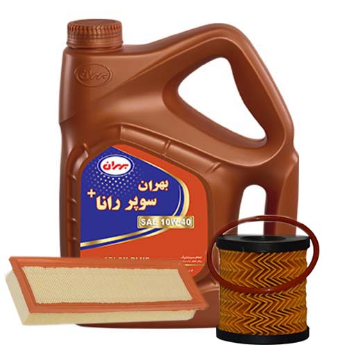 تصویر پک روغن خودروهای TU5 بهران سوپر رانا (SN+ 10W40) 4L + فیلتر روغن و فیلتر هوا