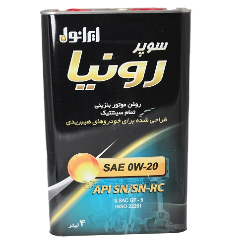 تصویر ایرانول سوپر رونیا (SN 0W20) 4 لیتری فلزی