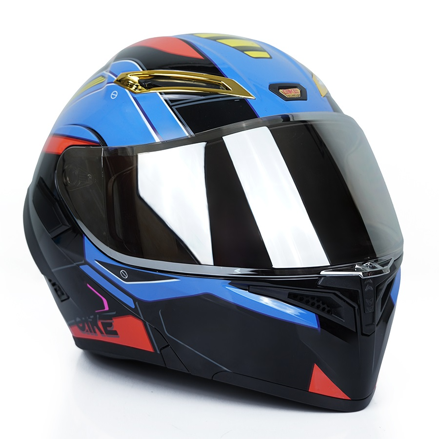 تصویر کلاه کاسکت فک متحرک کایک مدل Black Blue Mecha سایز XL