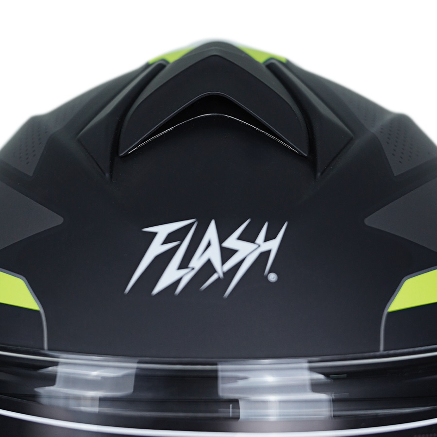 تصویر کلاه کاسکت فک متحرک فلش مدل 935SV black-neon yellow سایز L