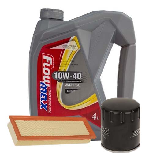 تصویر پک روغن سمند ملی فلومکس مگاتک اکو (SL 10W40) 4L + فیلتر روغن و فیلتر هوا