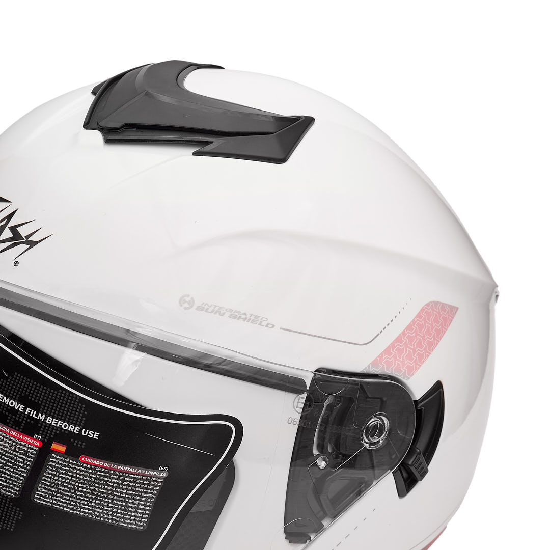 تصویر کلاه کاسکت بدون فک فلش مدل 852 glossy pink-white سایز L