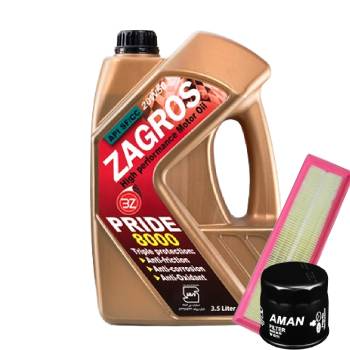 تصویر پک روغن پراید بهروان زاگرس (SF 20W50) 3.5L + فیلتر روغن و فیلتر هوا 