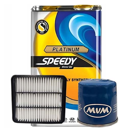 تصویر پک روغن MVM530 و MVM X33 پلاتینیوم (SM 10W40) 5 لیتری فلزی + فیلتر روغن و فیلتر هوا