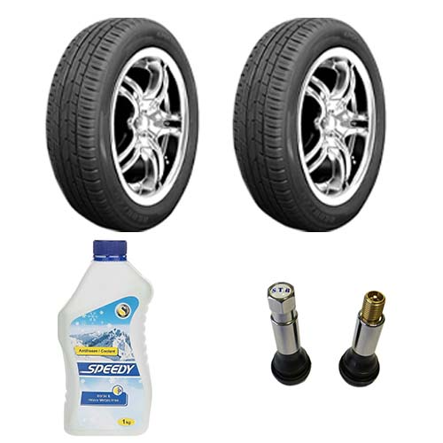 تصویر دو حلقه لاستیک بارز 205/60 R14 + ضد یخ اسپیدی + والف