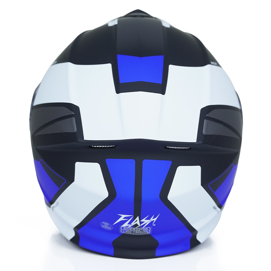 تصویر کلاه کاسکت فک متحرک فلش مدل 935sv blue-white سایز XL