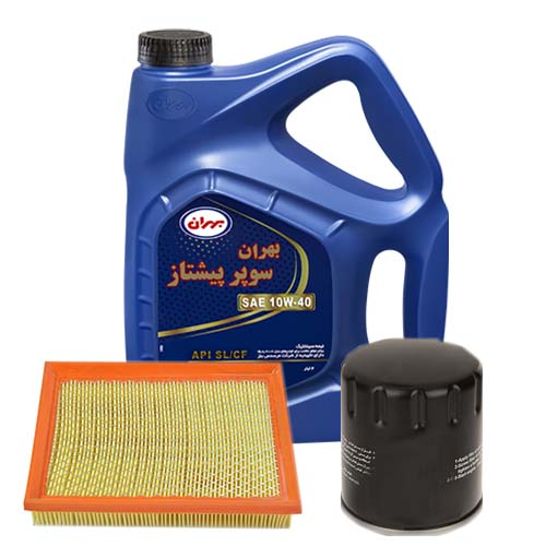 تصویر پک روغن پراید بهران سوپر پیشتاز (SL 10W40) 4L + فیلتر روغن و فیلتر هوا