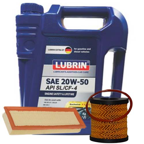 تصویر پک روغن پژو 206 لوبرین (SL 20W50) 3.5L + فیلتر روغن و فیلتر هوا