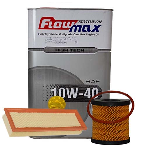 تصویر پک روغن پژو 206 تیپ 2 فلومکس های‌تک (SM 10W40)  4L + فیلتر روغن و فیلتر هوا