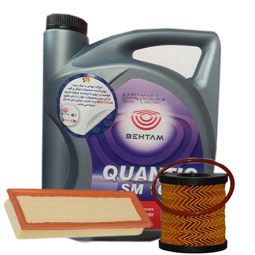 تصویر پک روغن خودروهای TU5 بهتام کوانتیک (SM 10W40) 4L + فیلتر روغن و فیلتر هوا