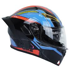 تصویر کلاه کاسکت فک متحرک کایک مدل Black Blue Mecha سایز XL